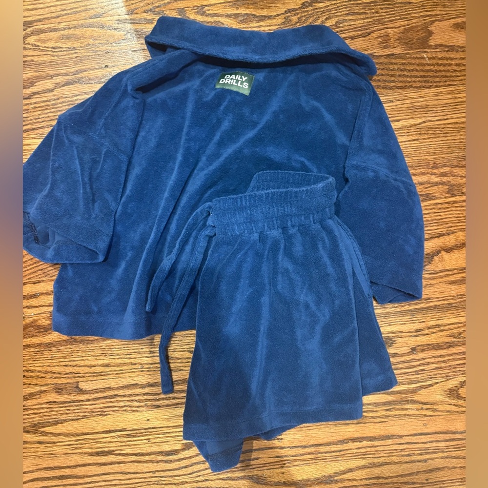 Daily Drills Terry Polo and Shorts Set - Navy
